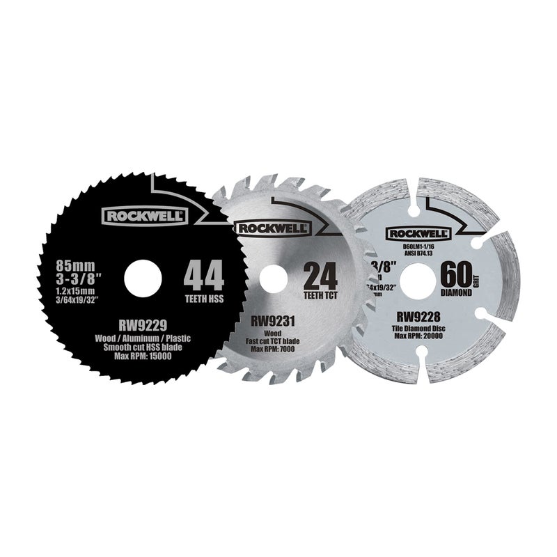 Rockwell RW9232K VersaCut 3-piece Circular Saw Blade Set , Gray - Image 1